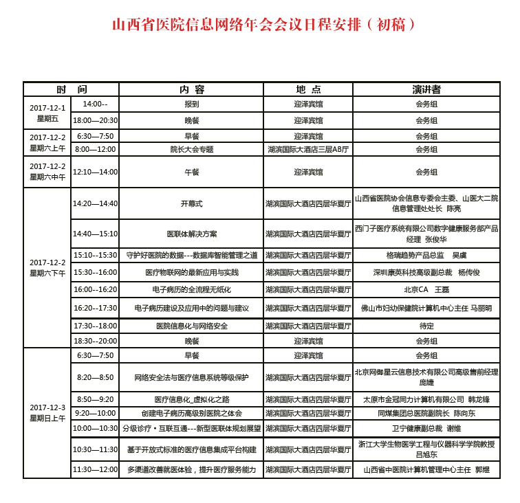 山西省医院信息网络年会